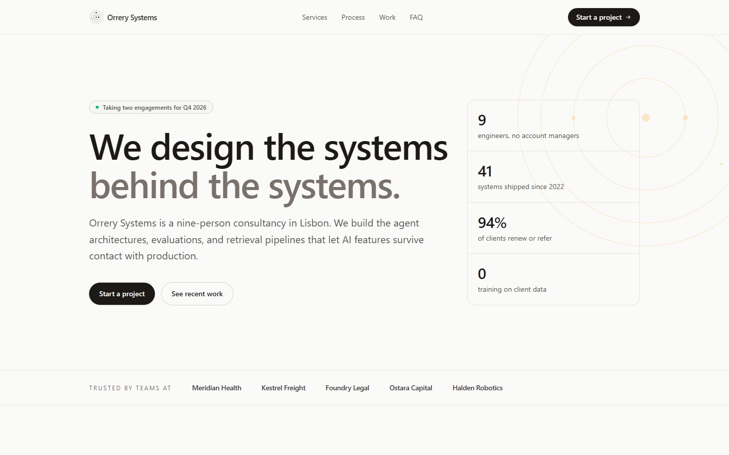 The top of the landing page Opus 4.7 wrote